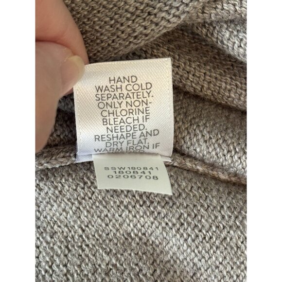 J. Jill Pure Jill Womens Cardigan Sz Large Taupe Brown Casual Grandpa Minimalist - Picture 7 of 9